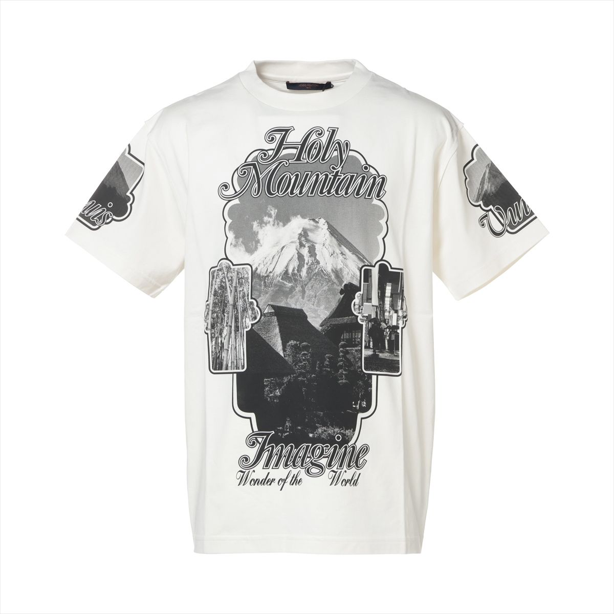 【中古】ヴィトン 19AW コットン Tシャツ S メンズ ホワイト RM192M ホーリーマウンテンプリンテッド