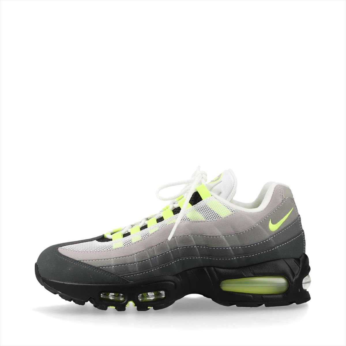 【中古】ナイキ ファブリック スニーカー 26.5cm メンズ グレー×イエロー HM4740-001 AIR MAX 95 BIG BUBBLE