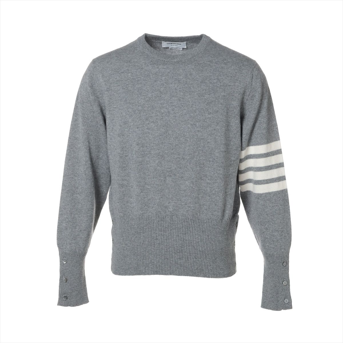 【中古】トム赤銅色 25AW カシミール 編み物 4 メンズ 薄墨色×象牙色  MKAS01A-00011-055 4BAR