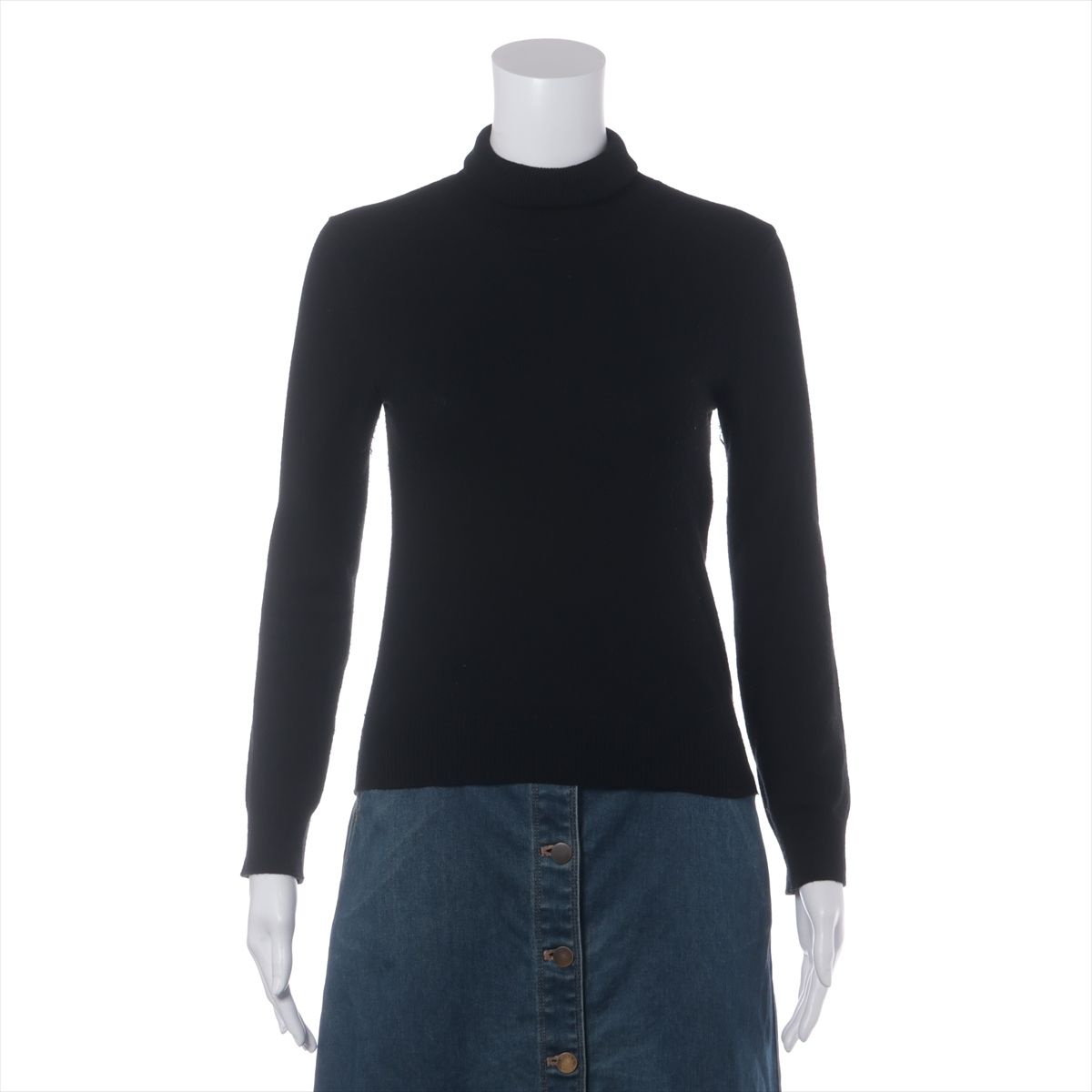 【中古】セリーヌ トリオンフ エディ期 カシミヤ タートルネックニット XS レディース ブラック 2AE27317T 毛玉毛羽立ち有
