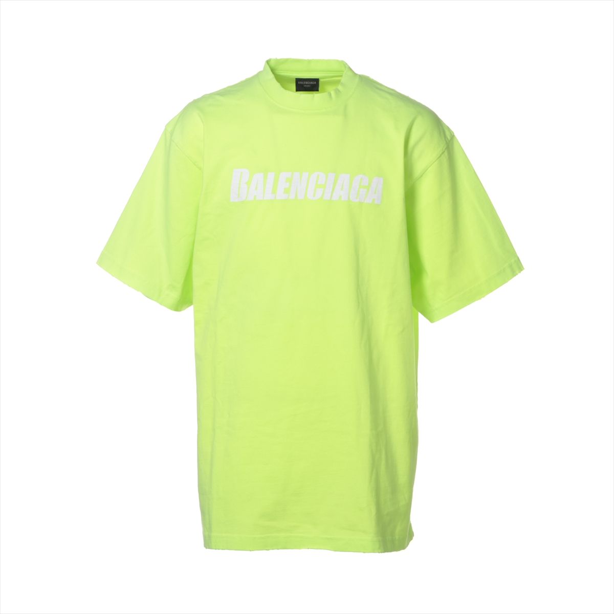 【中古】バレンシアガ 22年 コットン Tシャツ XXS メンズ イエロー 651795 デストロイ加工 オーバーサイズ