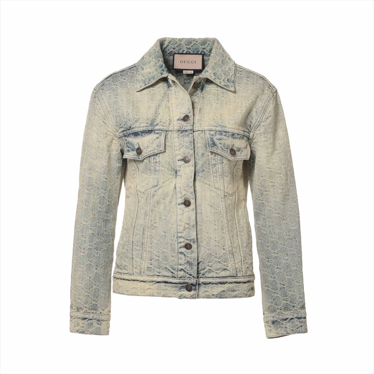 【中古】グッチ GGジャカード コットン デニムジャケット 36 レディース ブルー 678791|ALLU 店