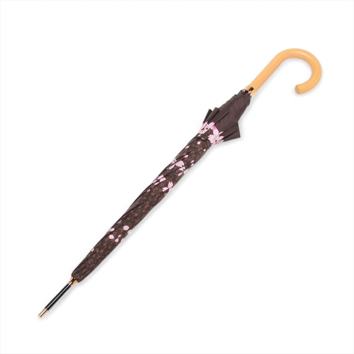 【中古】ヴィトン M92030 バラブリュイ チェリーブロッサム モノグラム 長傘 ポリエステル 赤銅色×さくら色