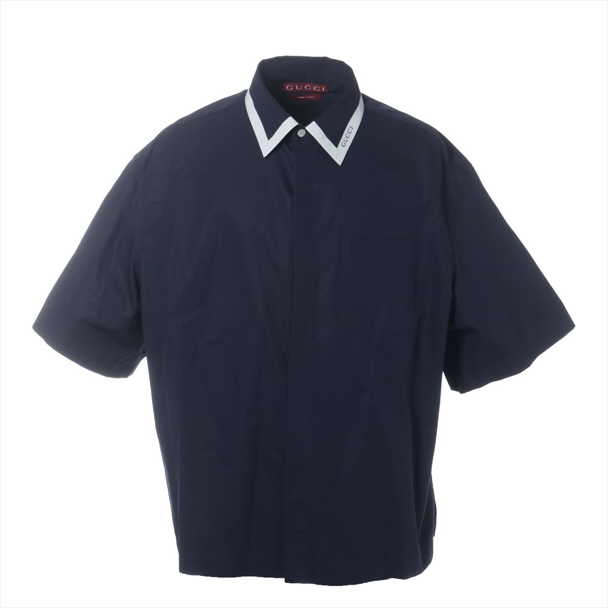 【中古】グッチ 25SS コットン シャツ 50 メンズ ネイビー 814704 ガーメント ハンガー付き スレあり 37,977円