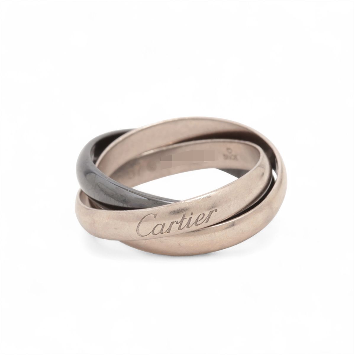 【中古】カルティエ トリニティ 輪っか 750(WG)×陶器 7.5g 57