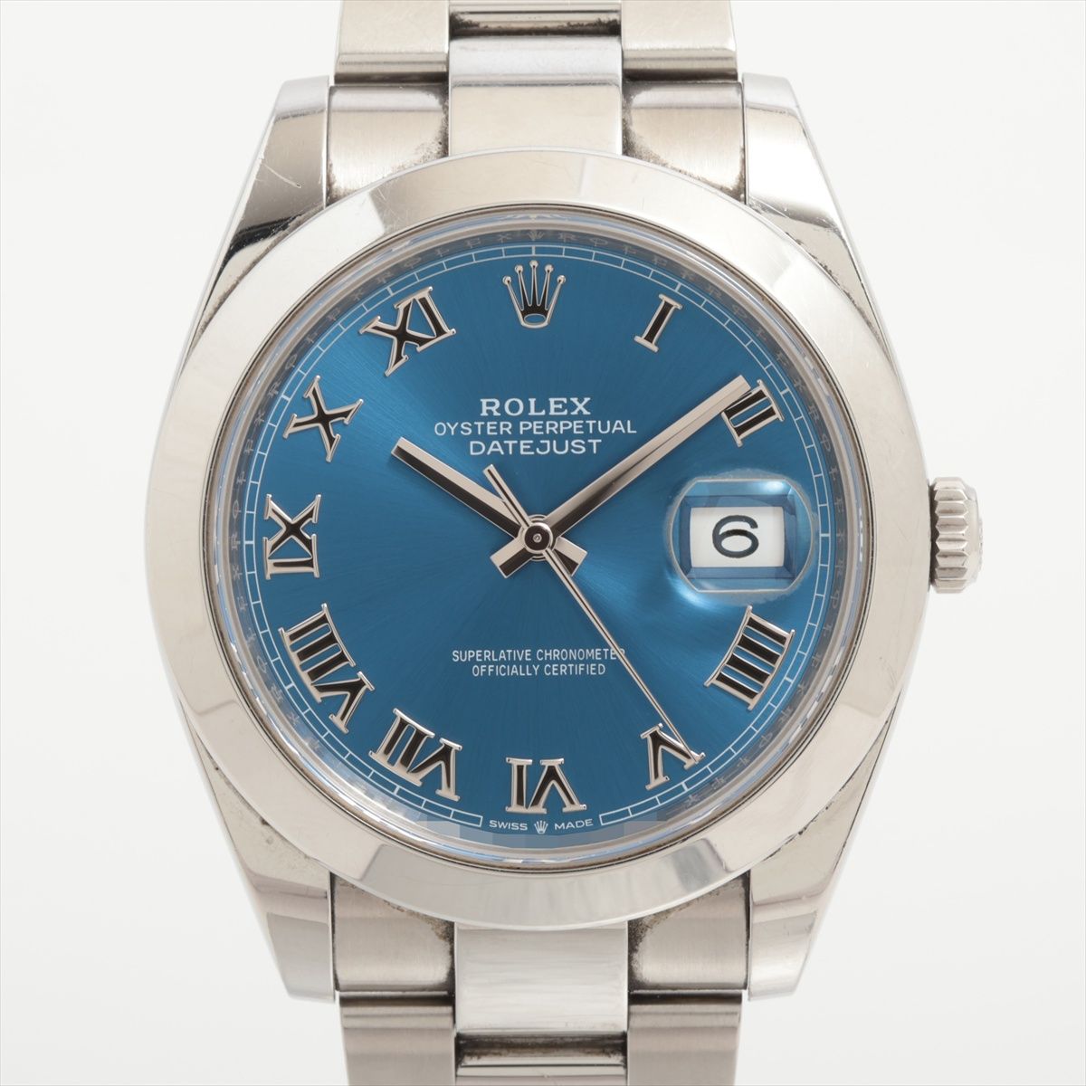 【中古】ロレックス デイトジャスト41 126300 SS SS AT ブルー文字盤