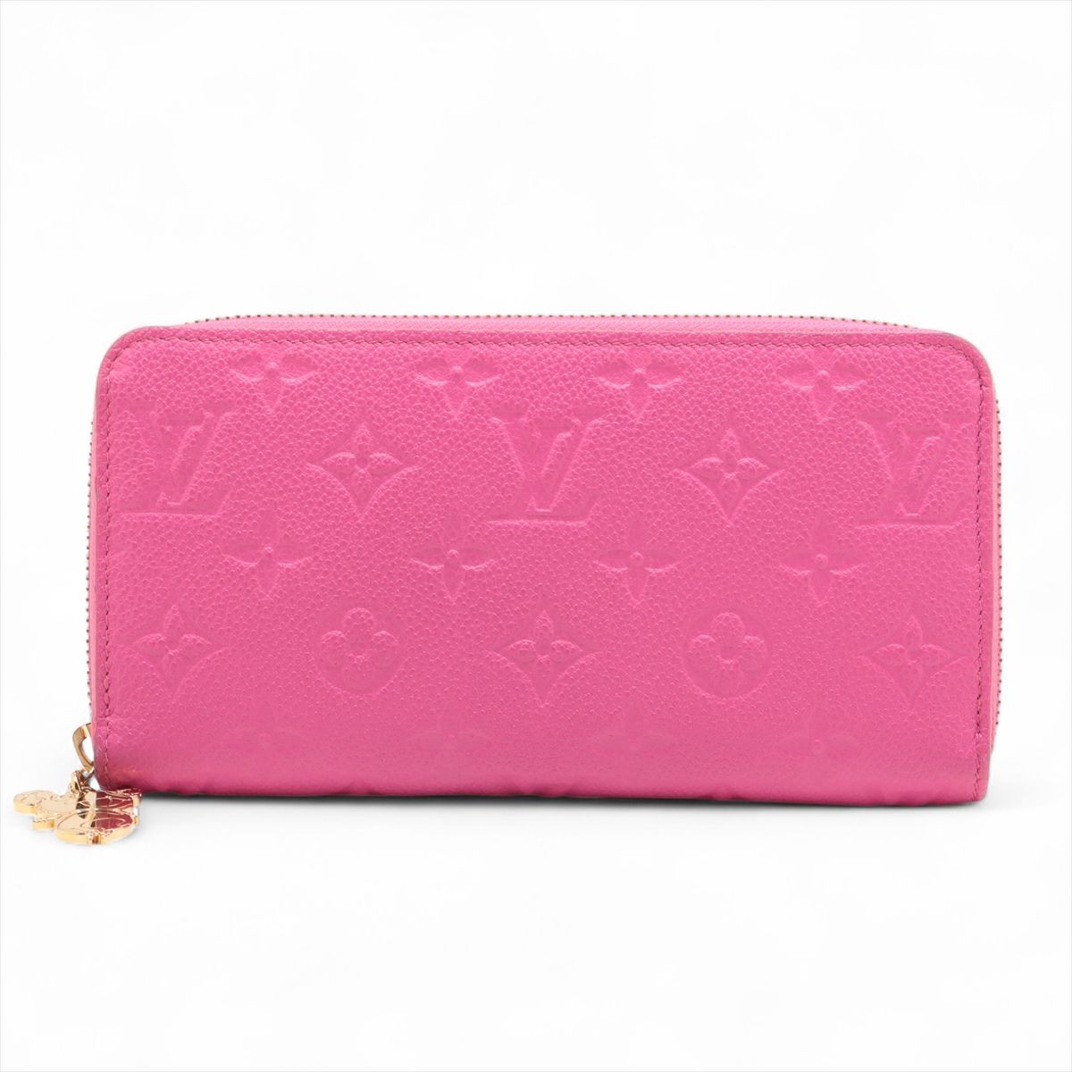 【中古】ヴィトン×村上隆 モノグラムアンプラント LV×TM ジッピーウォレット M13618 ラウンドジップウォレット ピンク RFID反応あり