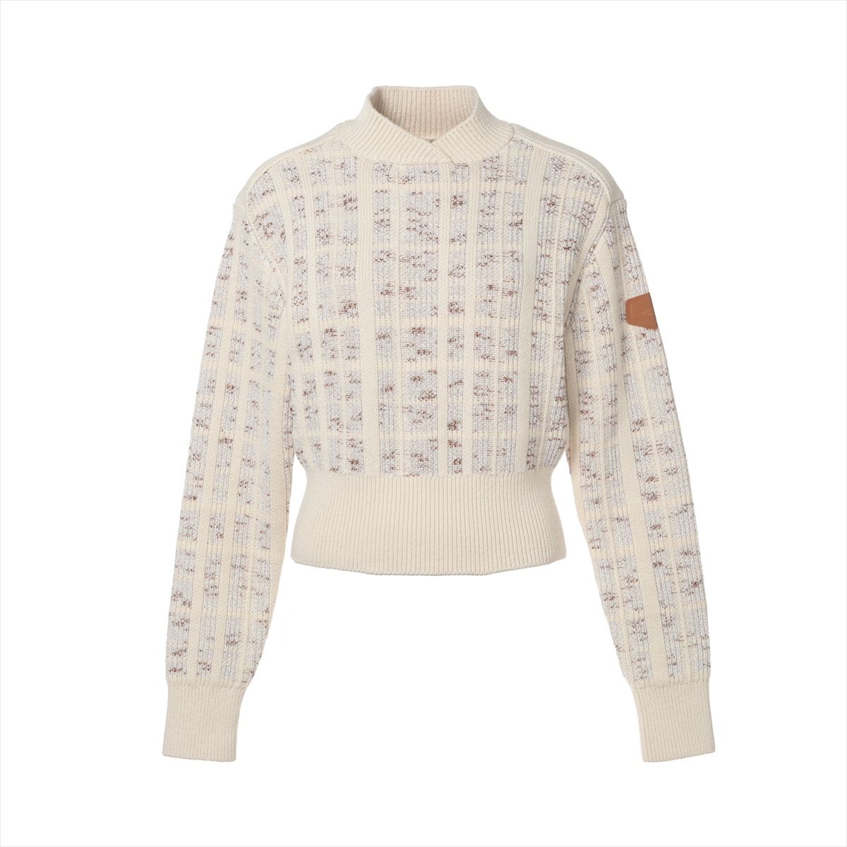 【中古】ヴィトン 24AW 綿織物×カシミール 編み物 XS レディース ベージュ  RW242WW ツィード
