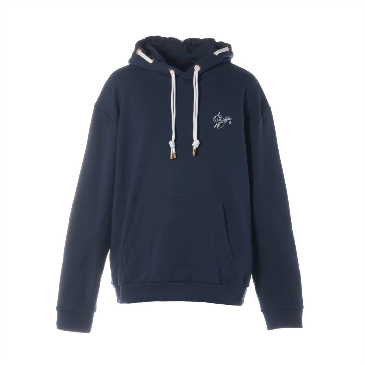 【中古】ヴィトン 24AW 綿織物 パーカー XXL メンズ 米国海軍  RM242MM LVノーティカルロープロゴ スレあり