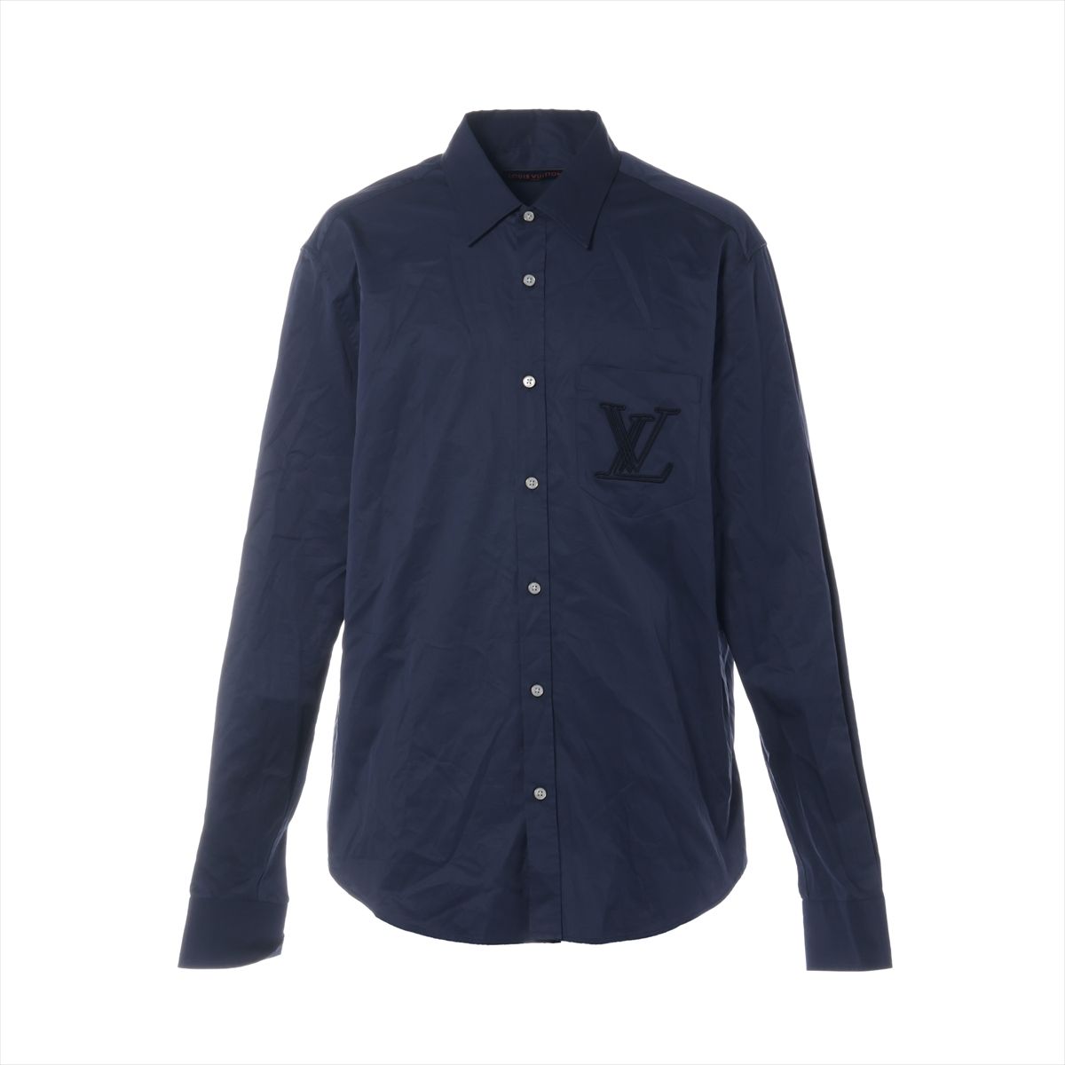【中古】ヴィトン 24AW 綿織物 ティーシャツ XXL メンズ 米国海軍  RM242MM ロゴタイプ刺しゅう スレあり