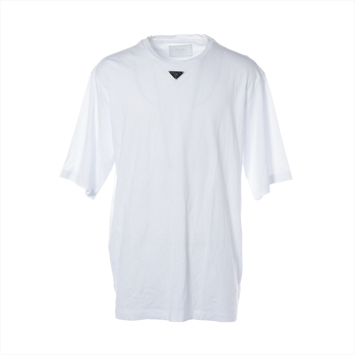 【中古】プラダ 三角形ロゴタイプ 24年 綿織物 ティーシャツ XXL メンズ 白いこと  UJN861