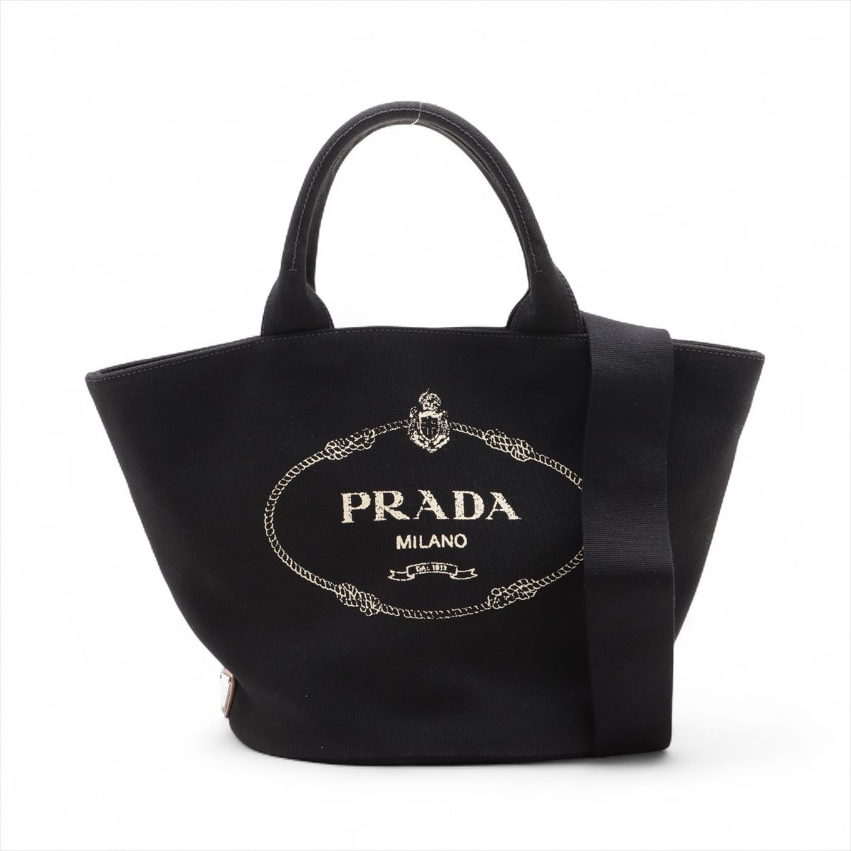 【中古】プラダ カナパ キャンバス 2WAYハンドバッグ ブラック 1BG186 51,910円