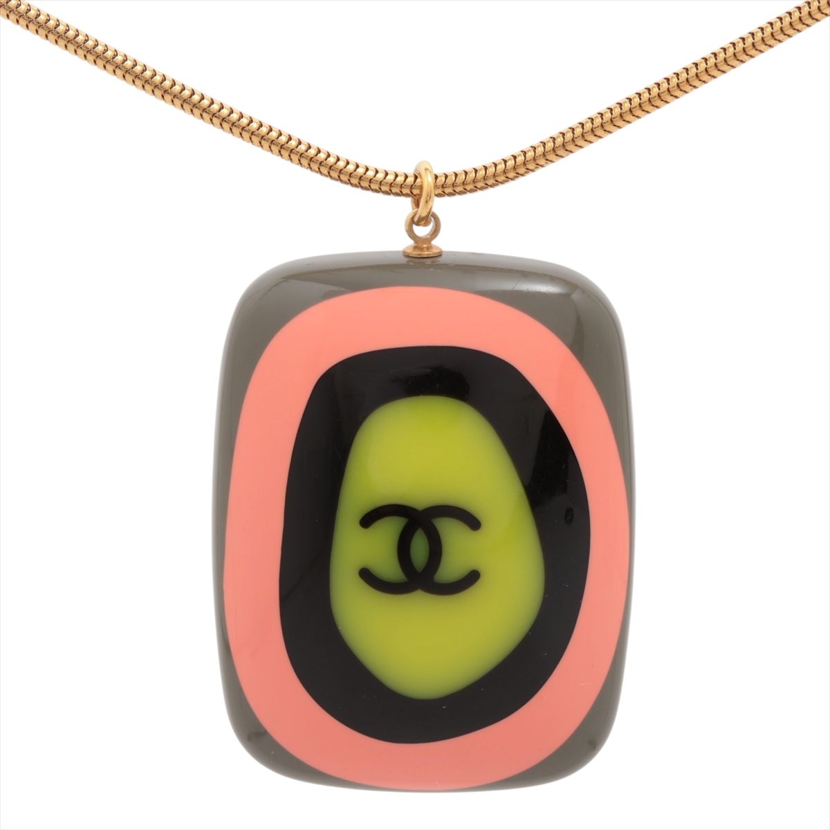 【中古】シャネル ココマーク 03P ネックレス GP×レジン ゴールド