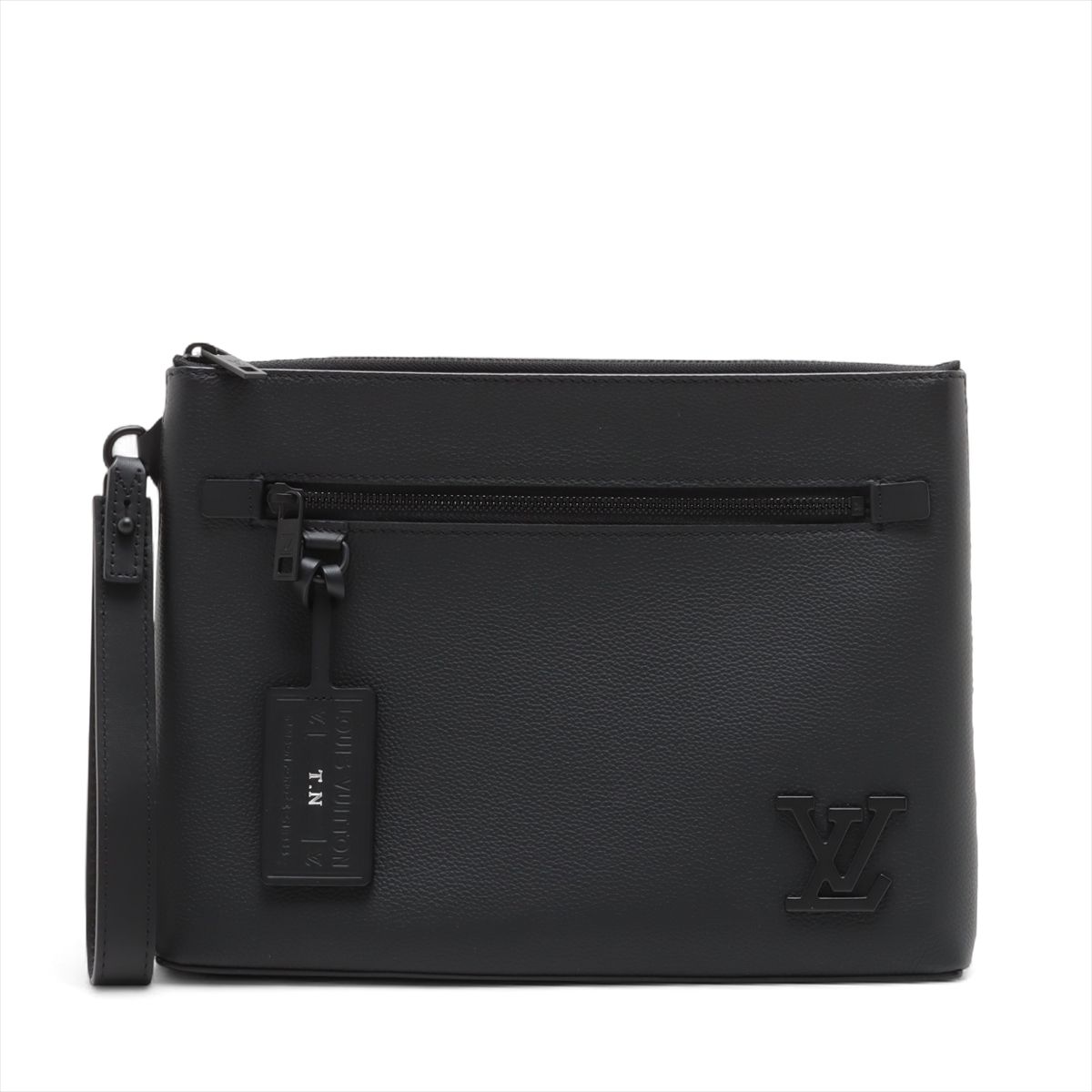 【中古】ヴィトン LVアエログラム テイクオフ ポーチ M69837 ブラック RFID反応あり