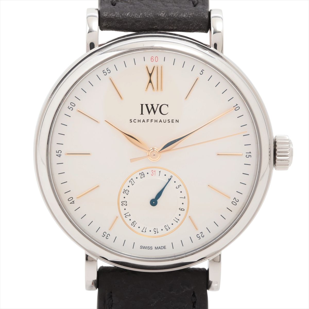 【中古】IWC ポートフィノ ポインターデイト IW359201 SS SS&times;革 AT シルバー文字盤｜ALLU 店