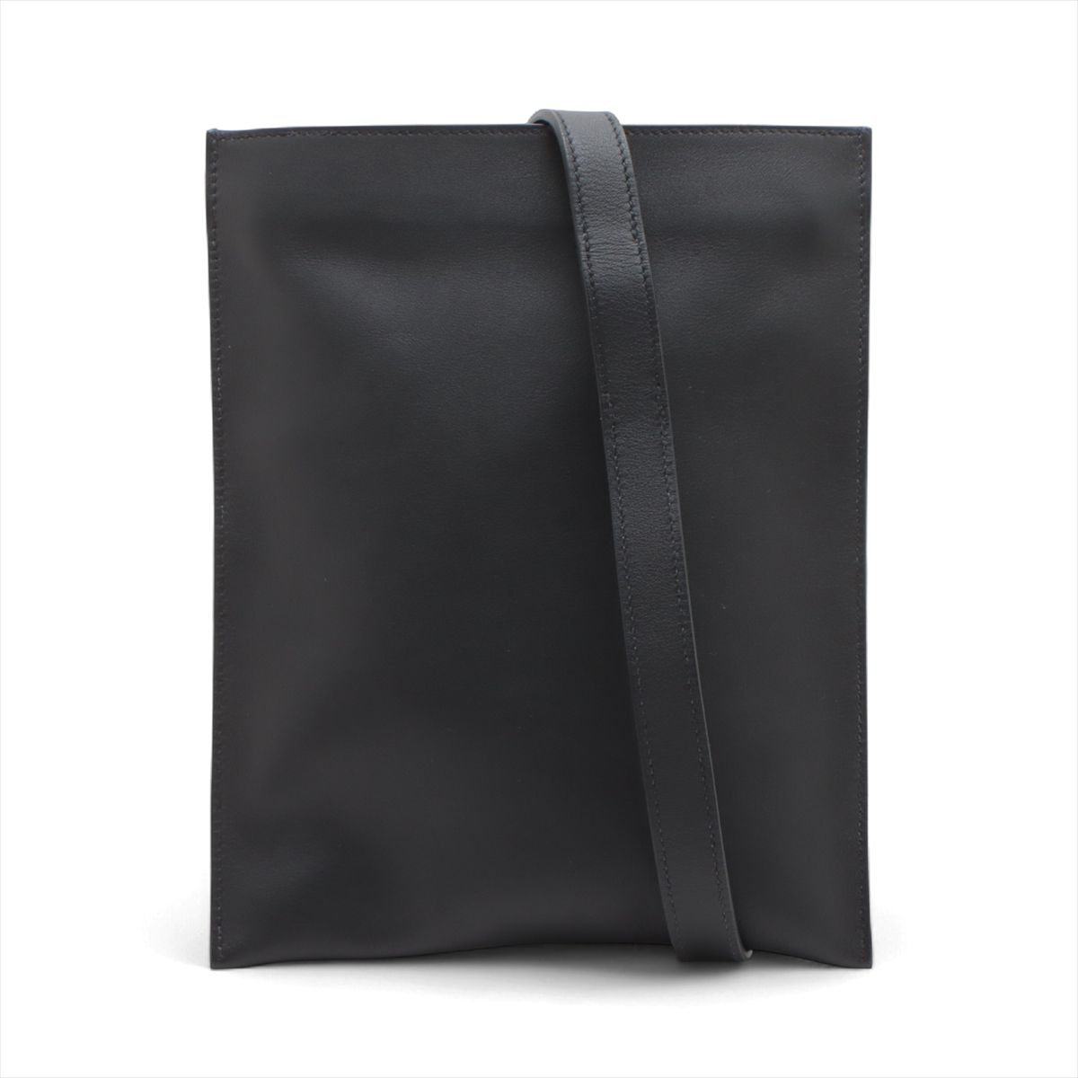 【中古】エルメス ポルトフォイユ ポッシャンプリュス ヴォースイフト 黒いこと しろがね色金具 B:2023年