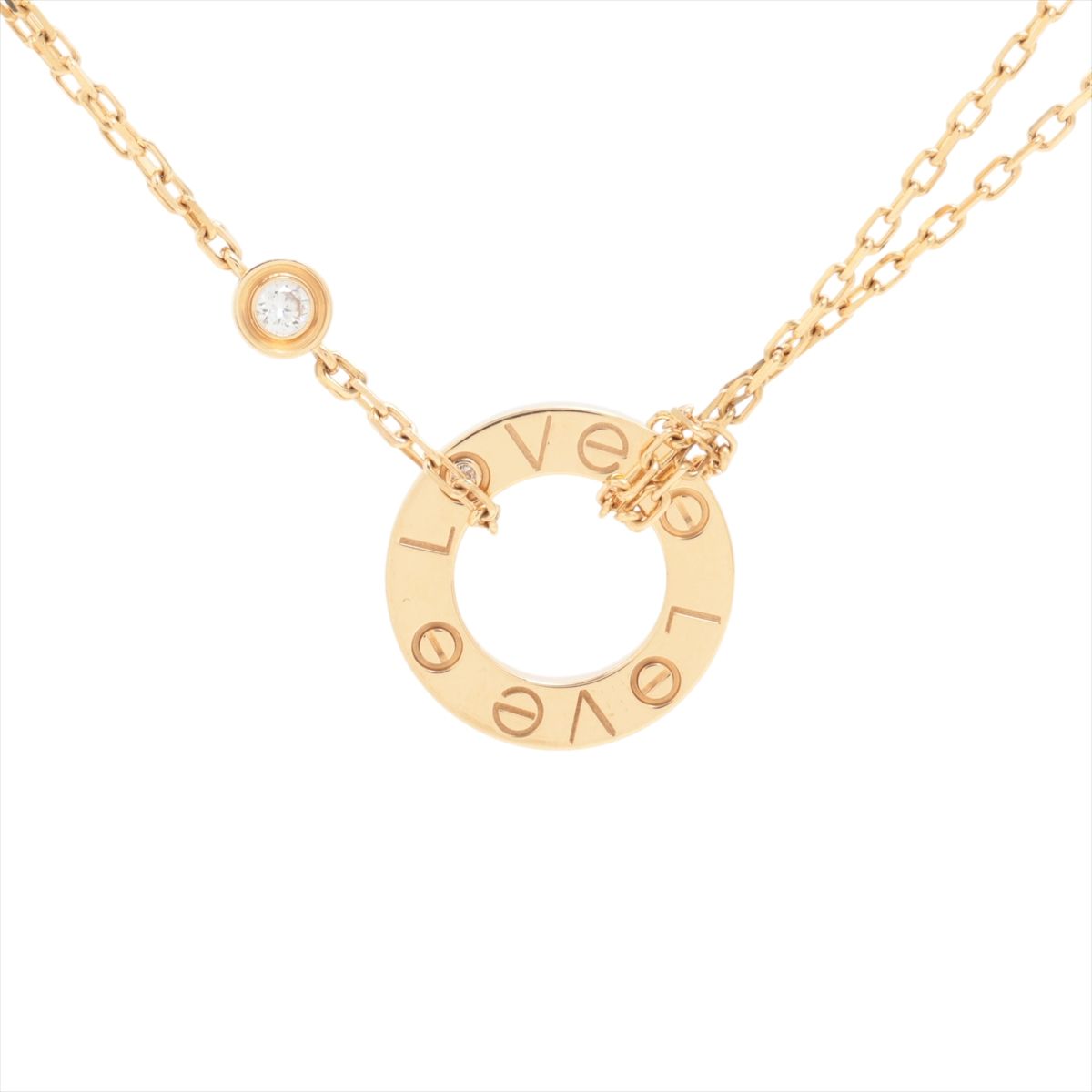 【中古】カルティエ 優しいこと倶楽部 2P 金剛石 首飾り 750(YG) 6.1g