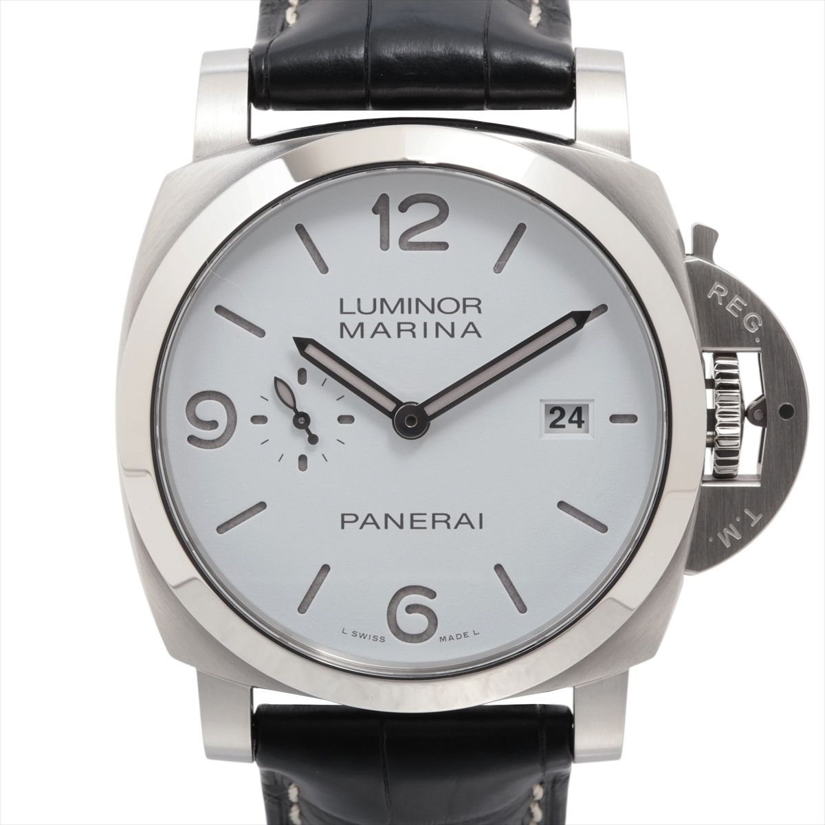 【中古】パネライ ルミノールマリーナ 44mm PAM03314 SS SS&times;革 AT ホワイト文字盤｜ALLU 店 467,415円