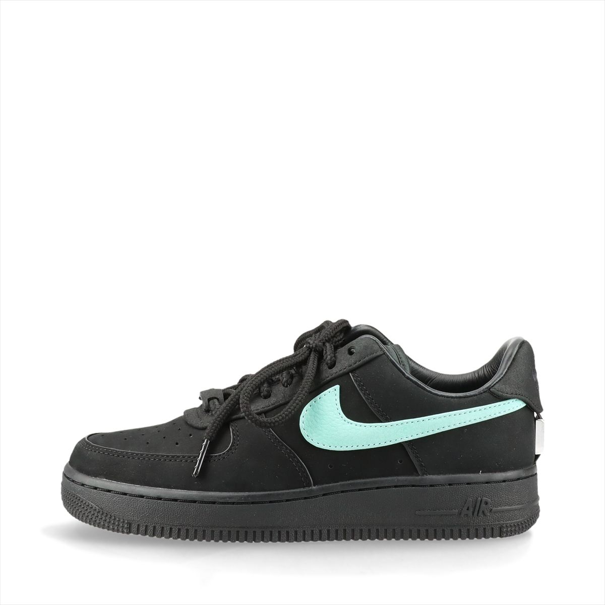 【中古】ティファニー×ナイキ AIR FORCE 1 LOW ヌバックレザー スニーカー 24糎 レディース 黒いこと×ともし火青み DZ1382-001 箱 替え紐あり