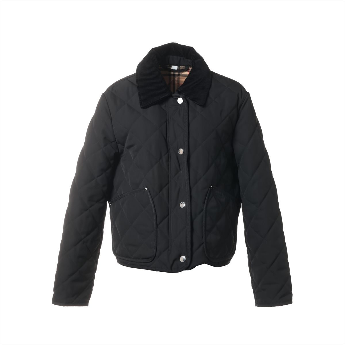 【中古】バーバリー ティッシ期 ポリエステル ブルゾン M レディース ブラック 8078519 キルティング ハンガー付き スレあり|ALLU 店