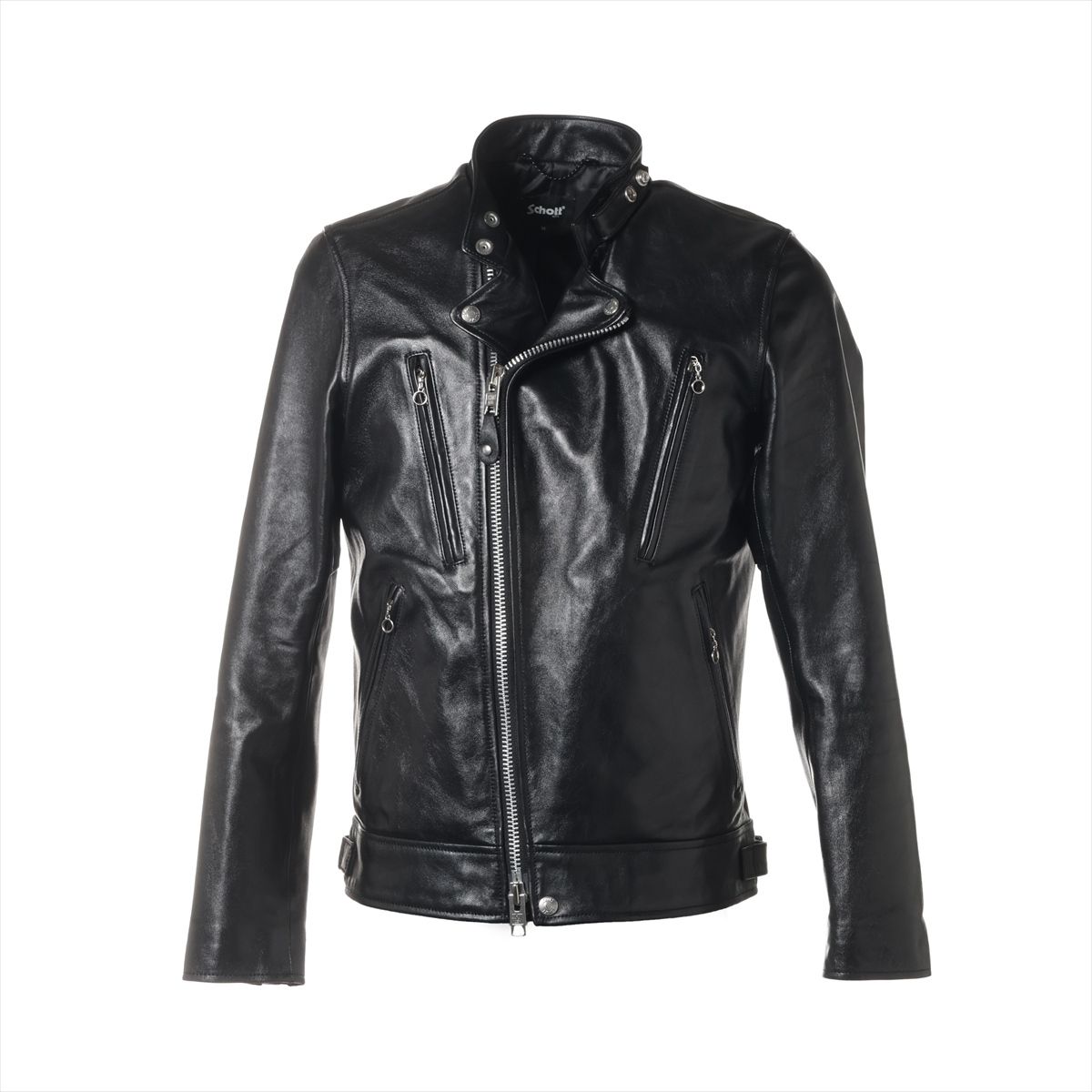 【中古】打つこと なめし革 ライダースジャケット M メンズ 黒いこと  3101048 DOUBLE BREAST RIDERS 羊革