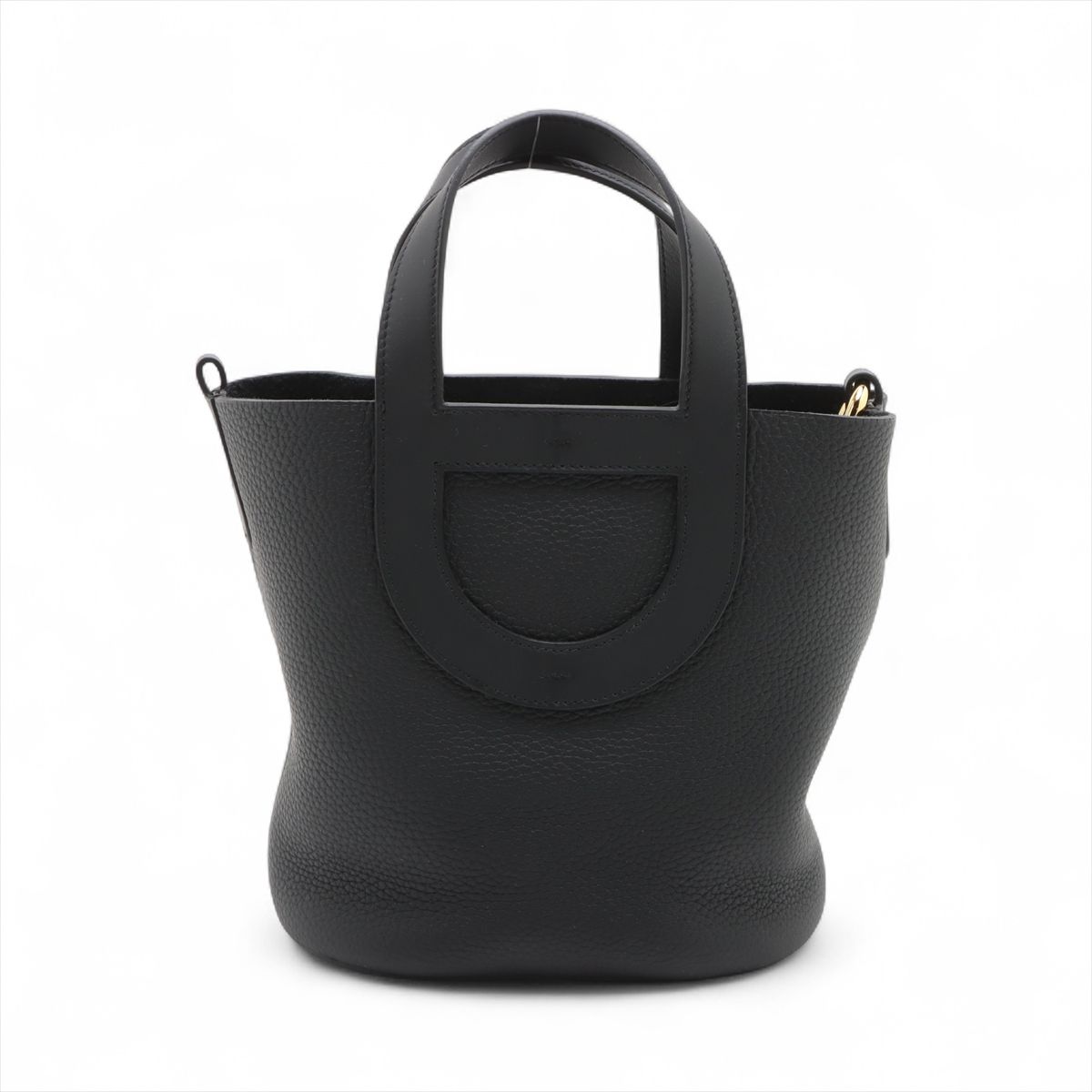 【中古】エルメス インザループ18 トリヨンクレマンス×ヴォースイフト 黒いこと ゴールド金具 K:2025年