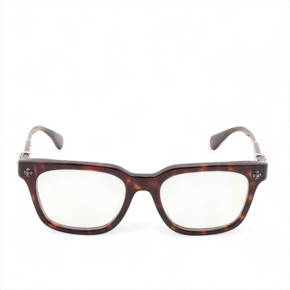 【中古】クロムハーツ COX UCKER 眼鏡 可塑性物質 52□19-153 赤銅色 CHクロステンプル 度入り口・入口