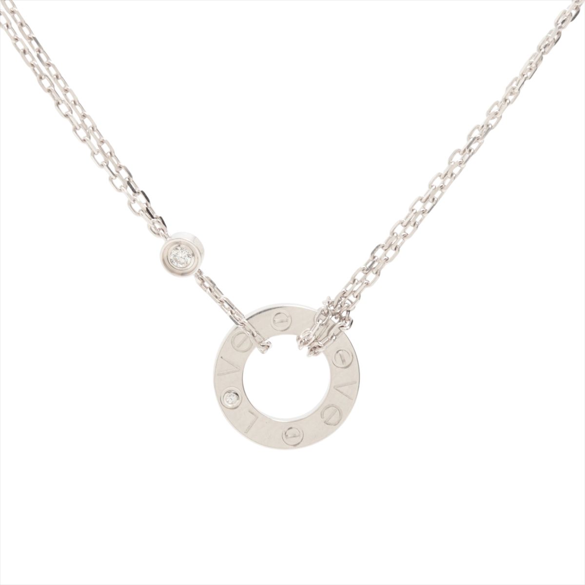 【中古】カルティエ 優しいこと倶楽部 2P 金剛石 首飾り 750(WG) 6.8g