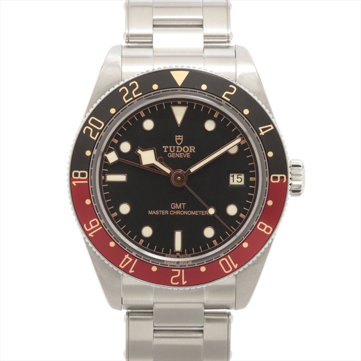 【中古】チュードル 黒いことベイ 58 GMT 7939G1A0NRU SS SS AT 黒いこと文字記号盤