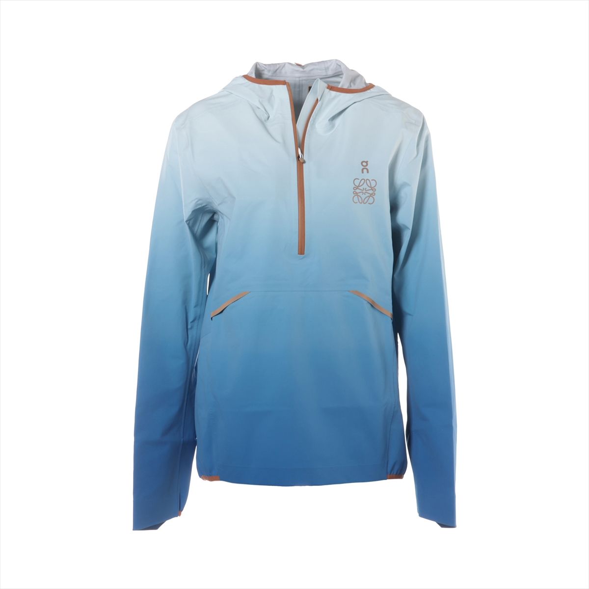 【中古】ロエベ×オン アナ瓦 22SS ポリエステル パーカー S レディース 青み  WATERPROOF ANORAK 袖先 ボンネット先 スレあり
