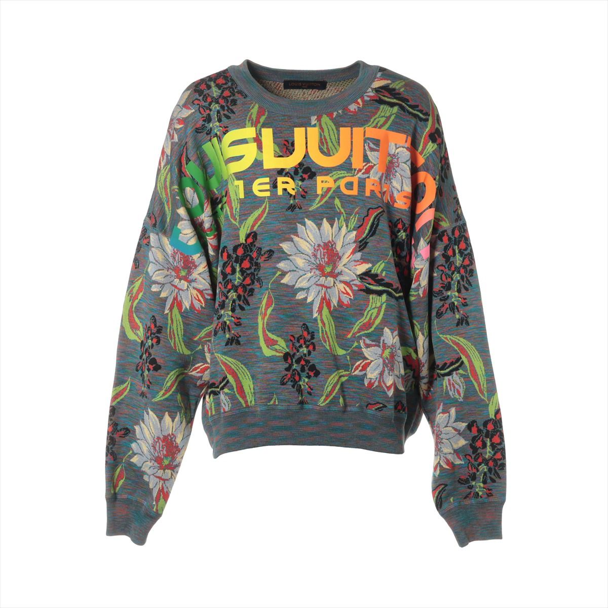 【中古】ヴィトン 18SS 綿織物×地絹 編み物 XXL メンズ マルチ色つや  RM181 ブルームスペースダイジャガード