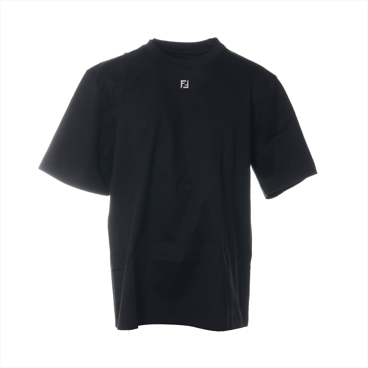 【中古】フェンディ FFロゴタイプ 25年 綿織物 ティーシャツ XL メンズ 黒いこと  FY0936