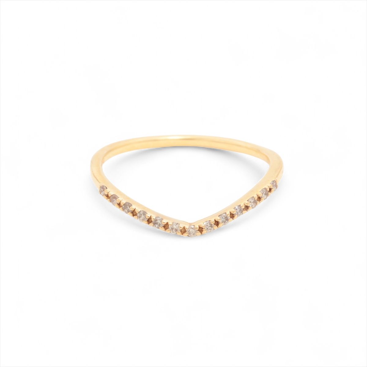 【中古】アガット 金剛石 輪っか K18(YG) 0.9g 0.06