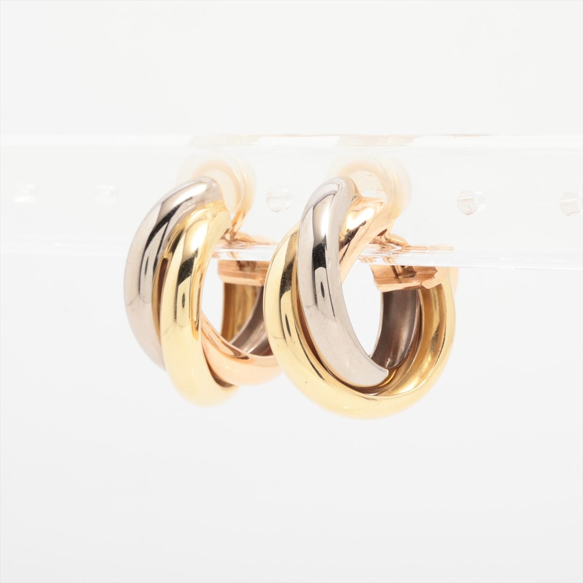 【中古】カルティエ トリニティ イヤリング 750(YG×PG×WG) 13.8g
