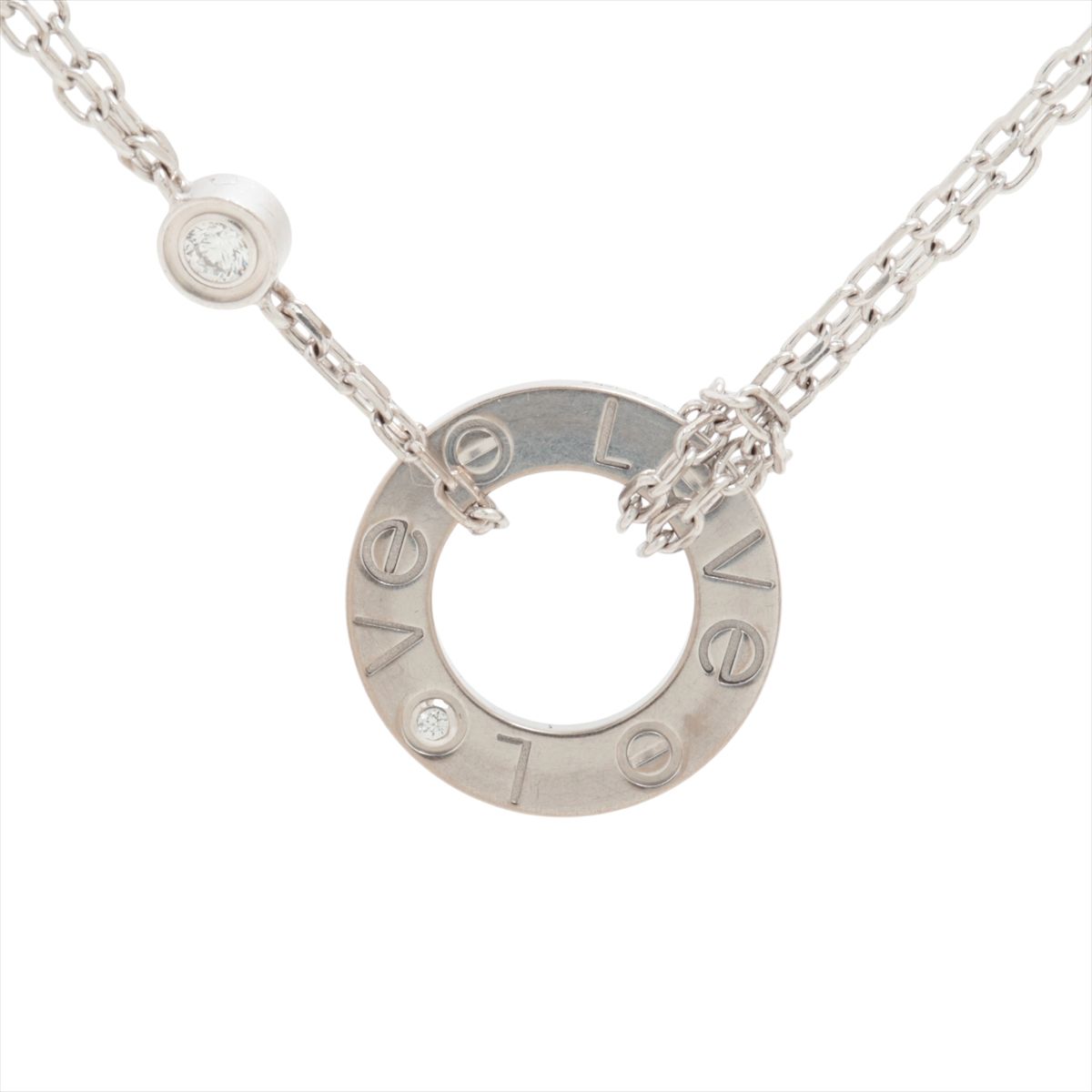 【中古】カルティエ 優しいこと倶楽部 2P 金剛石 頸飾り 750(WG) 6.7g