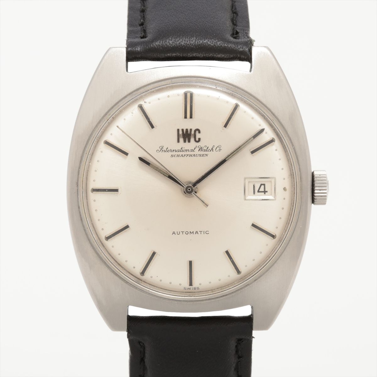 【中古】IWC 年寄りのインター 1828 SS 社外SS×社外革 AT しろがね色文字記号盤 cal.8541B