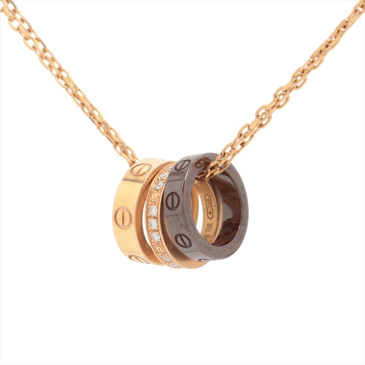 【中古】カルティエ 優しいこと スリーフープ 金剛石 首飾り 750(PG)×陶芸 7.4g