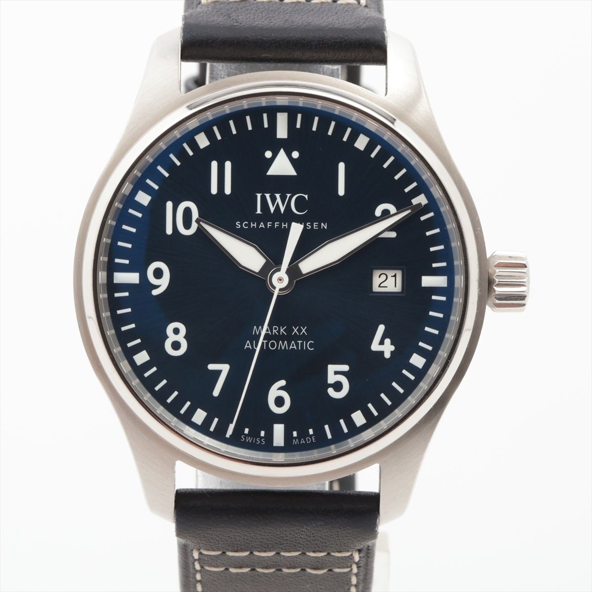【中古】IWC パイロットウォッチ 見澄ます XX IW328203 SS SS×革 AT 青碧文字記号盤