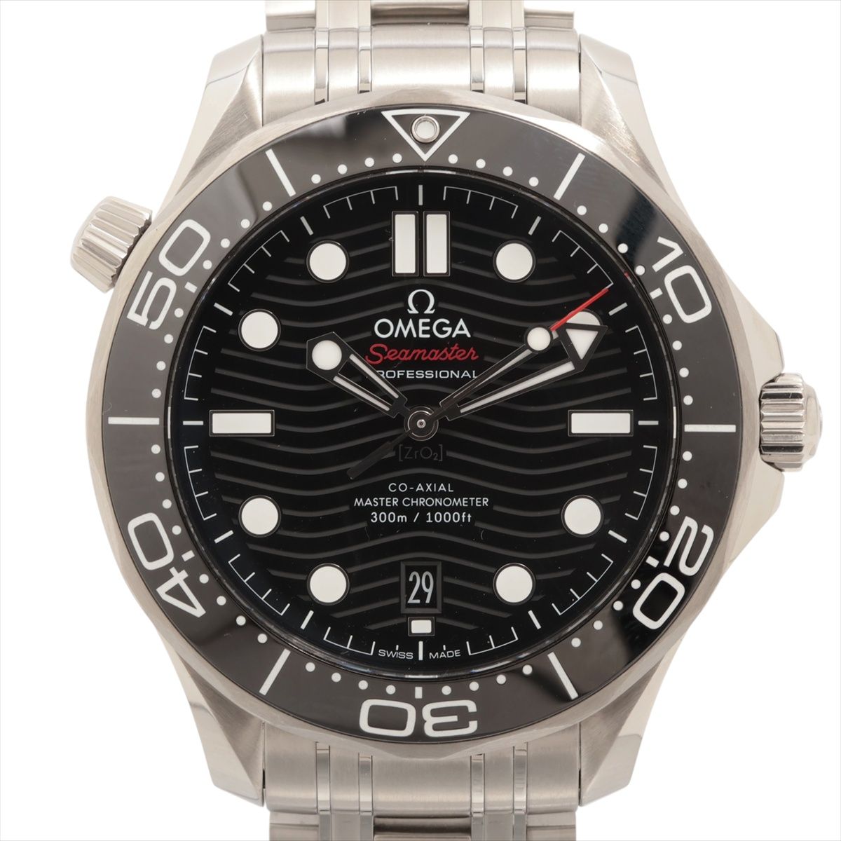 【中古】ゼロ シーマスター 専門的 ダイバー 300M コーアクシャル お師匠さんクロノメーター 210.30.42.20.01.001 SS SS AT 黒いこと文字記号盤 あまりごま2
