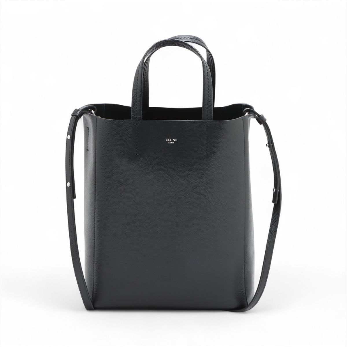 【中古】セリーヌ バーティカルカバスモール なめし革 2WAYトートバッグ 黒いこと