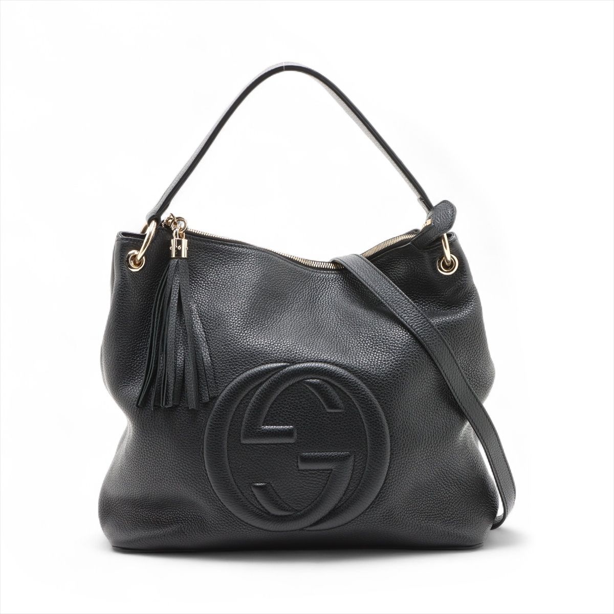 【中古】グッチ ソーホー なめし革 2WAYショルダーバッグ 黒いこと 536194