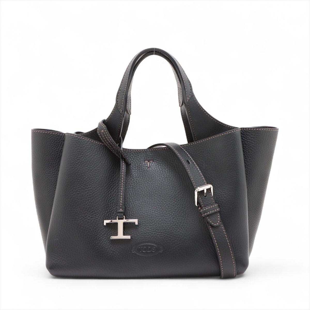 【中古】トッズ Tひと休み受け答え なめし革 2WAYハンドバック 黒いこと