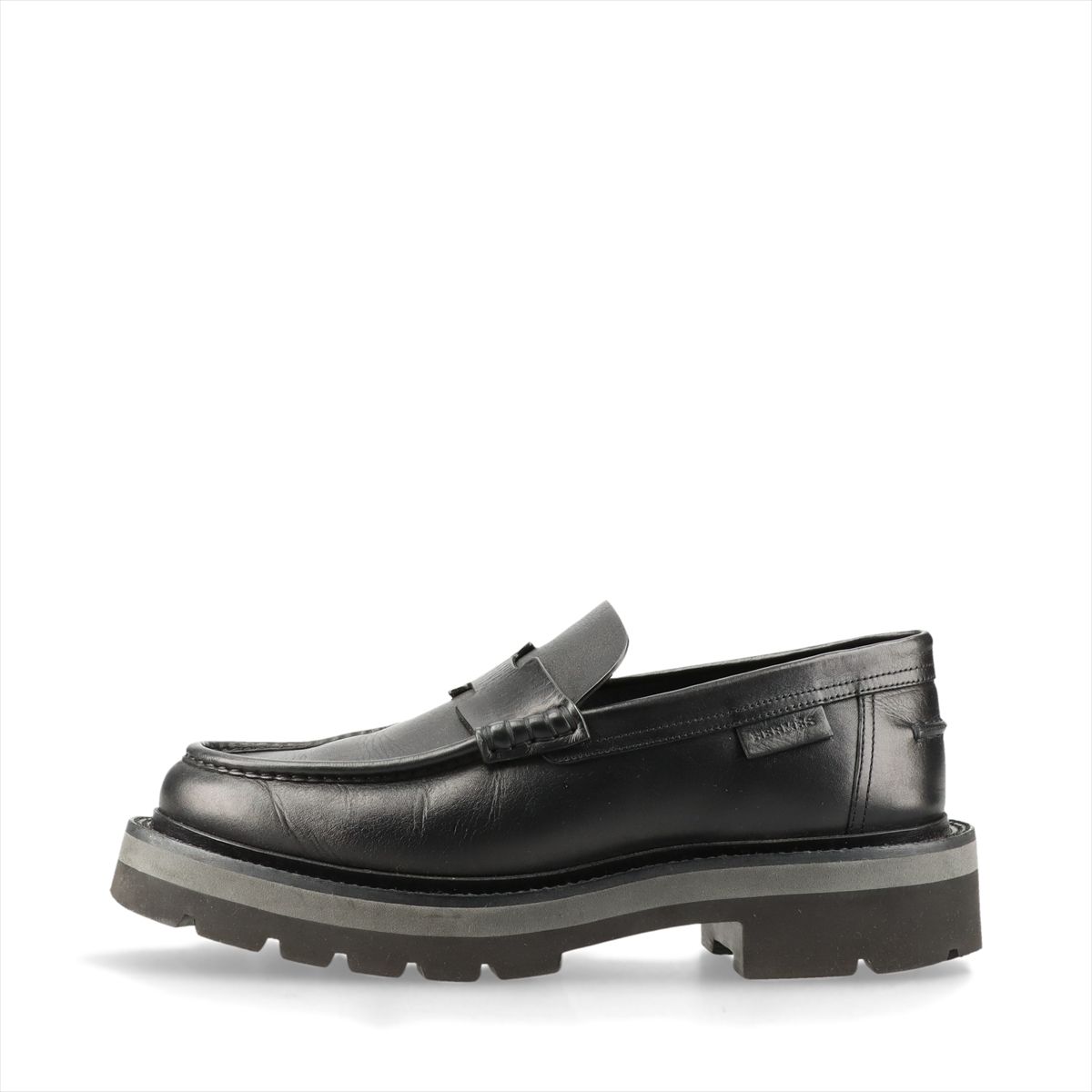【中古】エルメス 25AW レザー ローファー 40 ユニセックス ブラック リルト モカシン 252973Z 保存袋 箱あり|ALLU 店