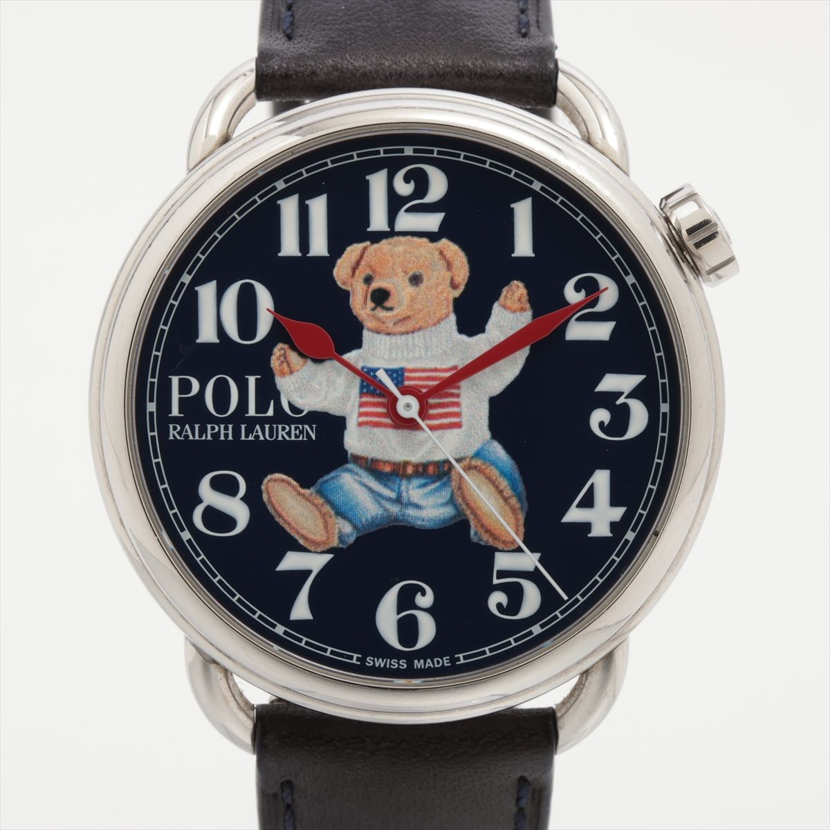 【中古】ポロラルフローレン ポロベアウォッチ SS SS×革 AT 青色文字記号盤