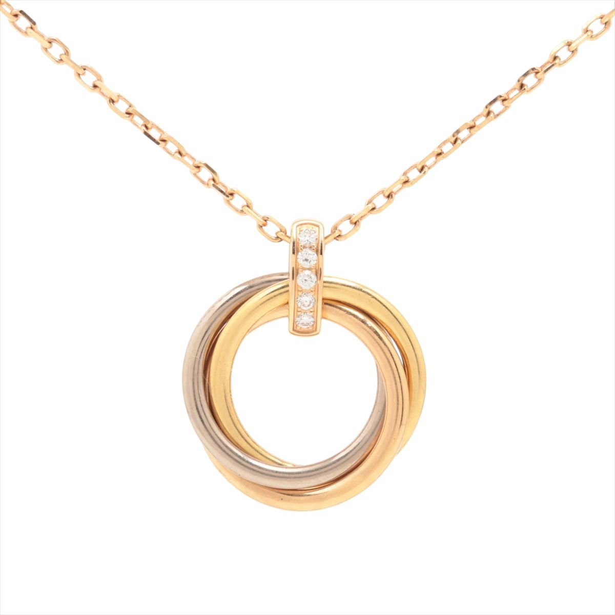 【中古】カルティエ トリニティ ダイヤ ネックレス 750(YG&times;PG&times;WG) 9.0g｜ALLU 店