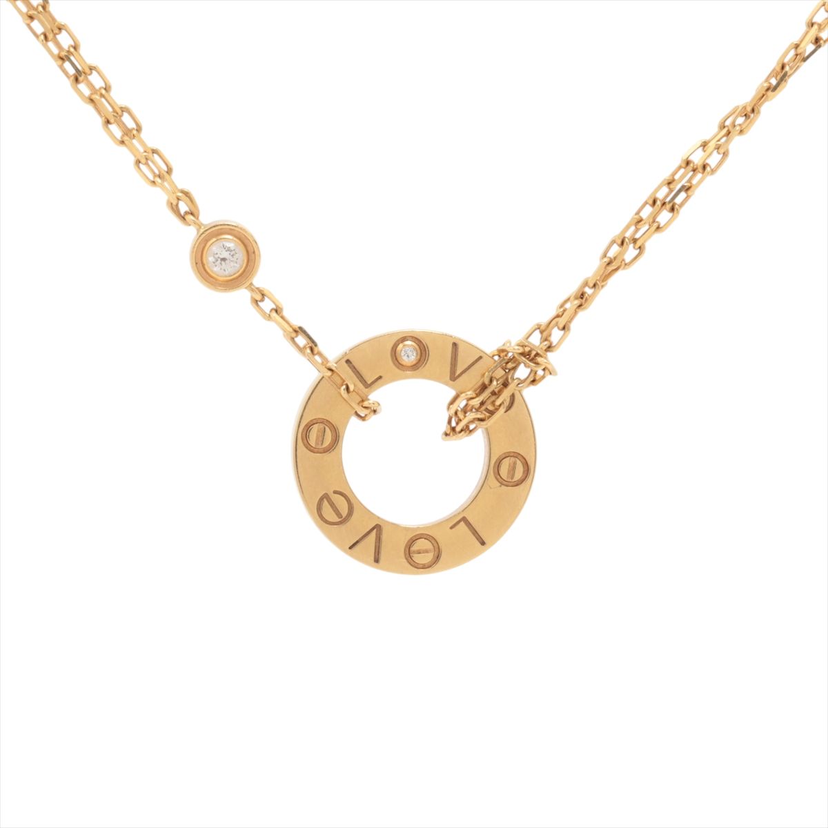 【中古】カルティエ ラブサークル 2P ダイヤ ネックレス 750(YG) 6.1g｜ALLU 店 203,932円