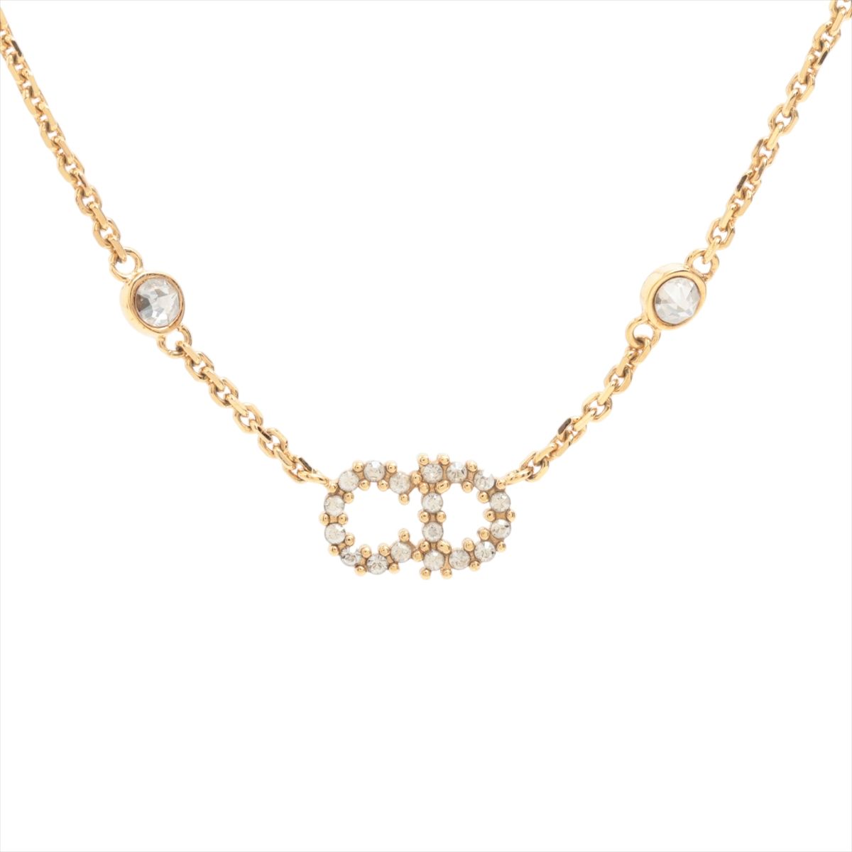 【中古】クリスチャンディオール Clair D Lune クレール ディー リュヌ 頸飾り GP×伝達ルート石ころ×フェイクパール ゴールド