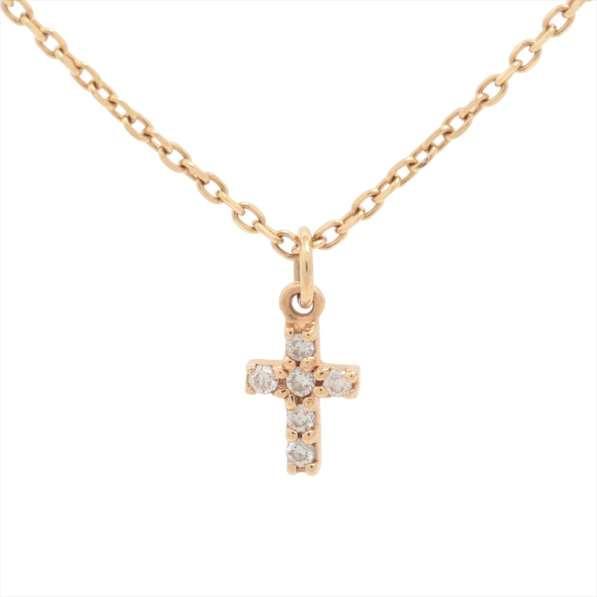 【中古】アガット ダイヤ ネックレス K10(YG) 1.1g 0.03｜ALLU 店