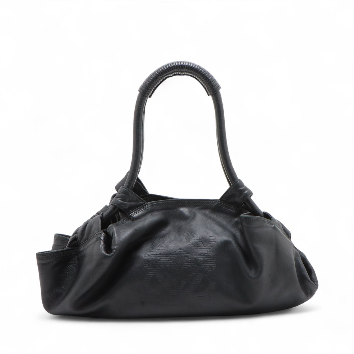 【中古】ロエベ ナッパアイレ なめし革 ハンドバック 黒いこと