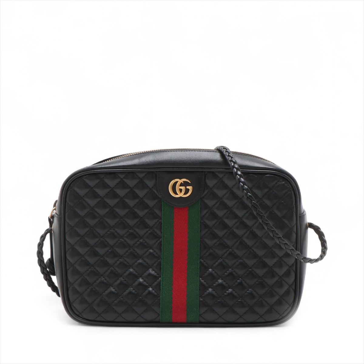 【中古】グッチ GGマーモント なめし革 ショルダーバッグ 黒いこと 541051